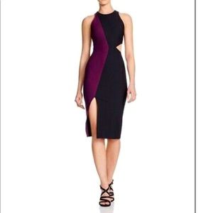 Elizabeth and James Black Lunai Sheath Cutout Colorblock Cocktail Dress, size 6